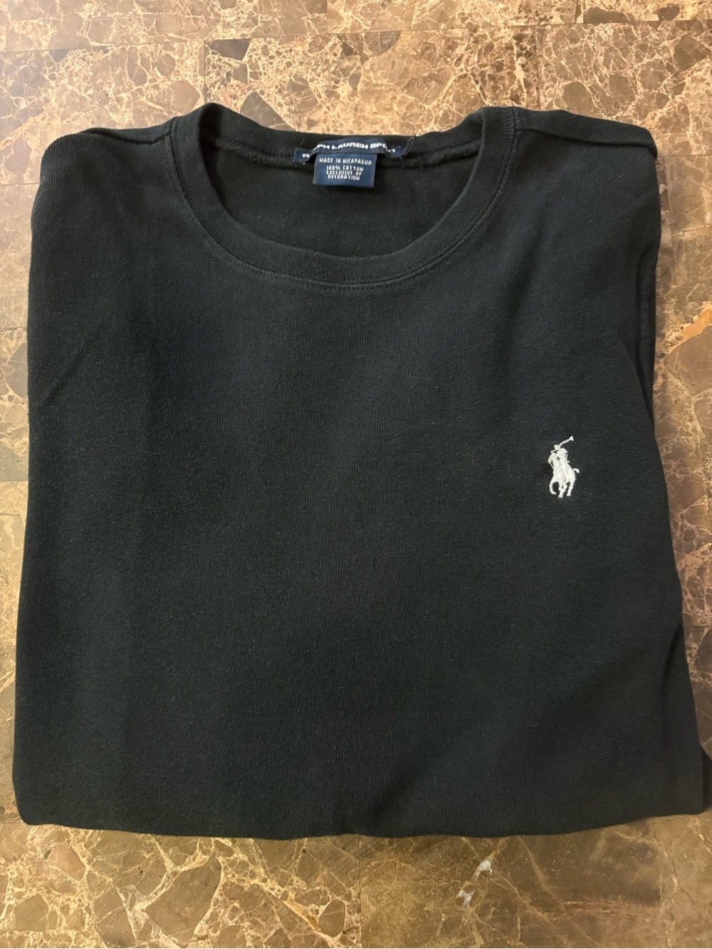 Polo by Ralph Lauren Black Long Sleeve Tee with White Pony